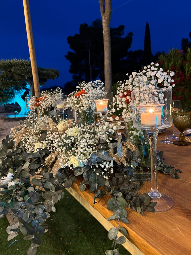 Velas y flores novios